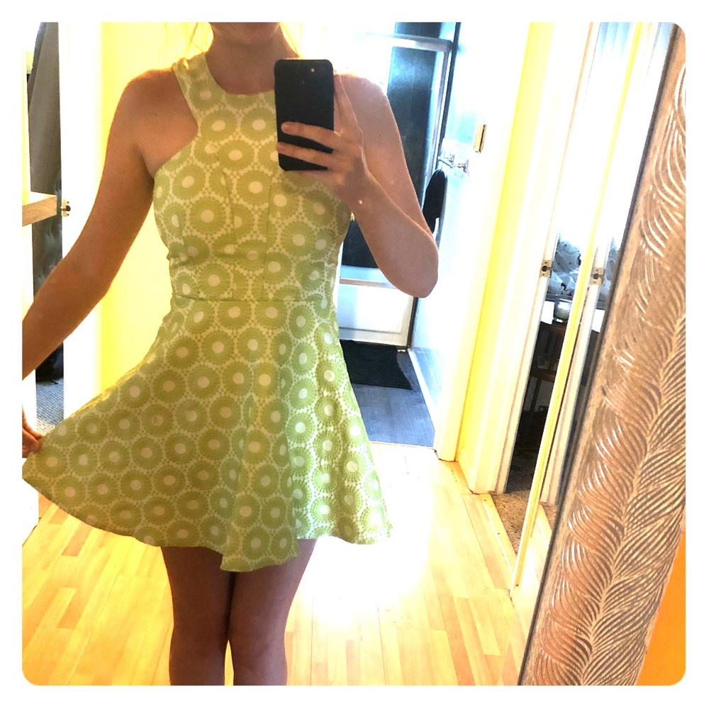 🌈CLOSEOUT🌈Lime Green Skater Dress